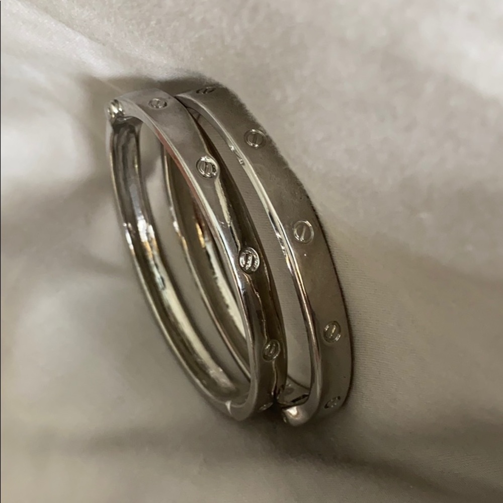 Nordstrom’s silver bangle bracelets (2)